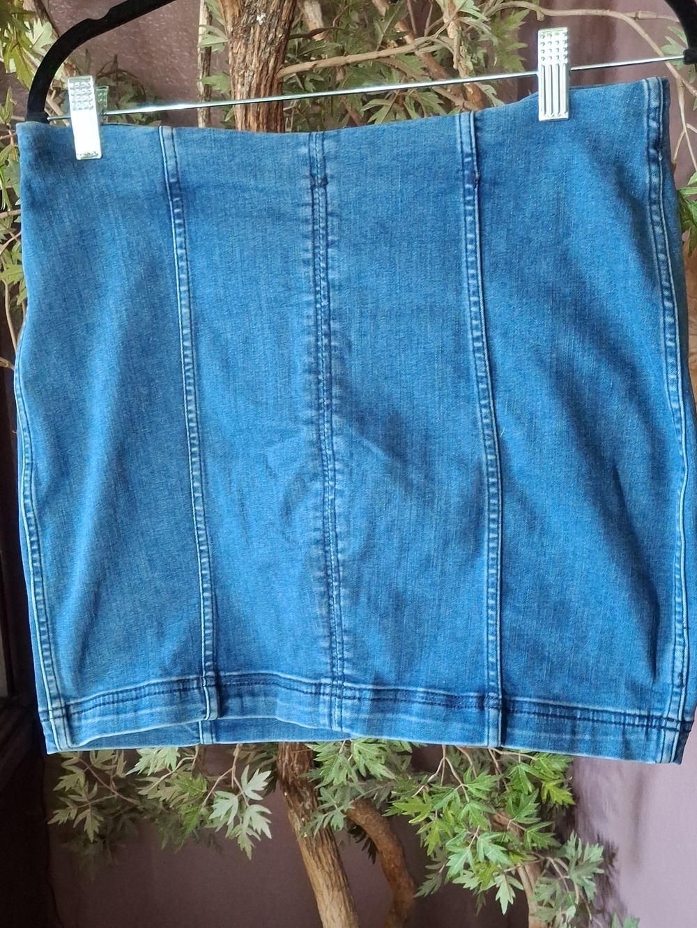 Free People Blue Denim Mini Skirt